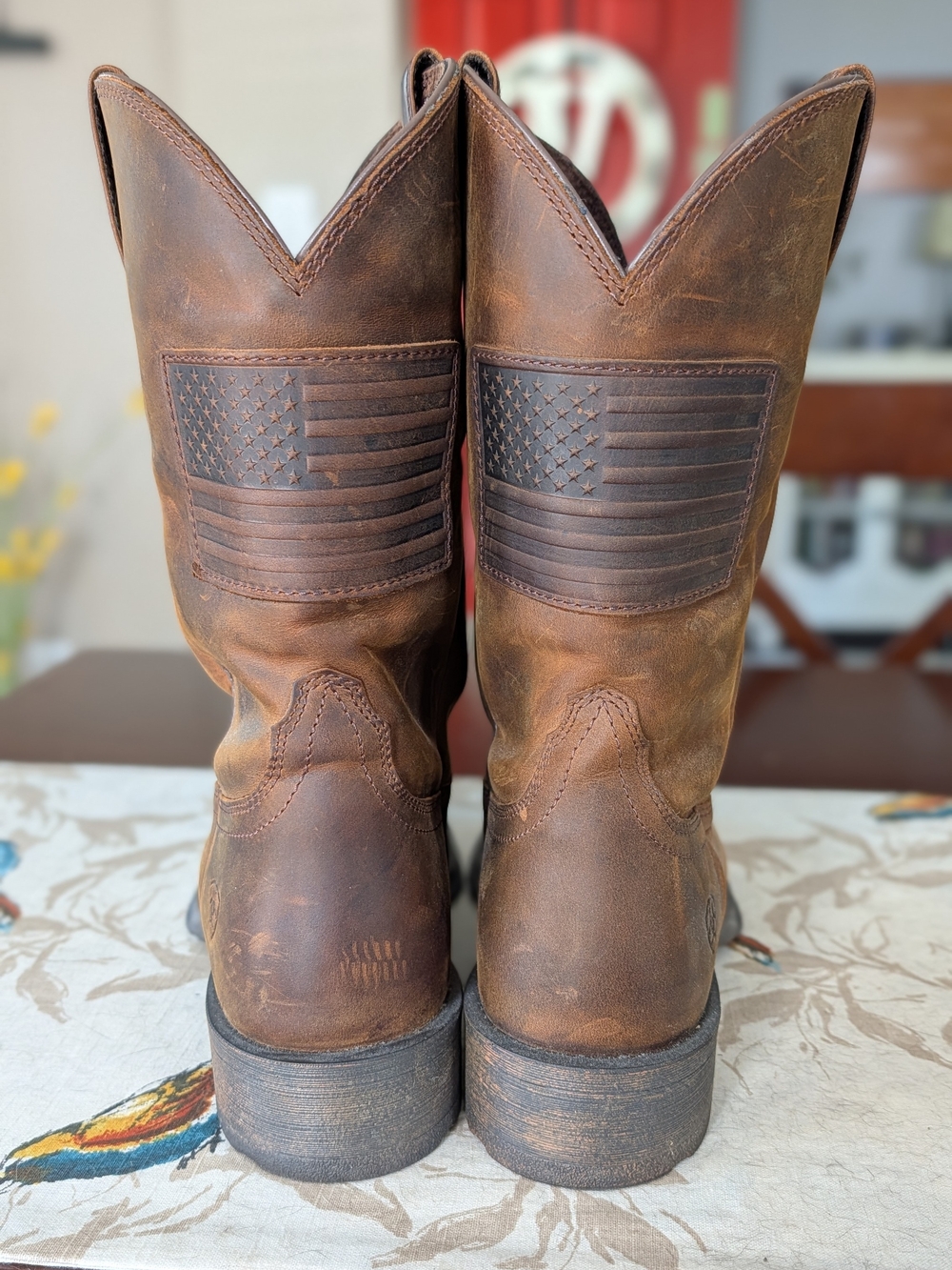 Ariat Men's Rambler Patriot Western Boots with Embossed American Flag